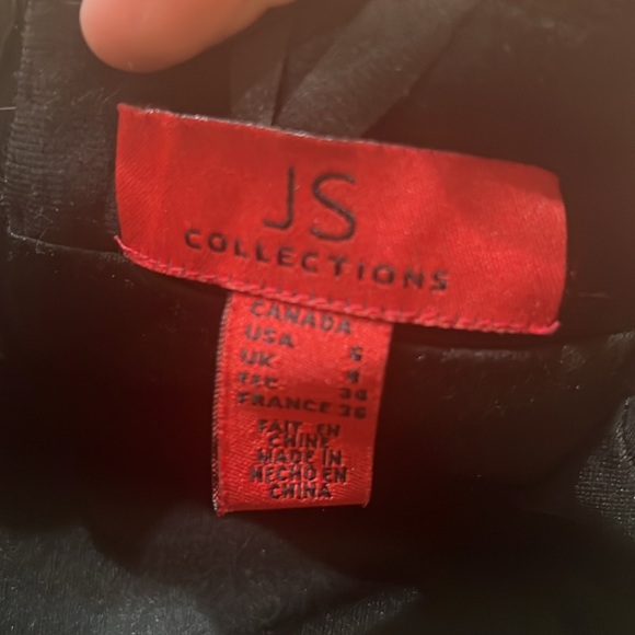 JS Collection rouched mini with fabric feather detailing and beading. Euc. Sz 6 - Picture 3 of 6